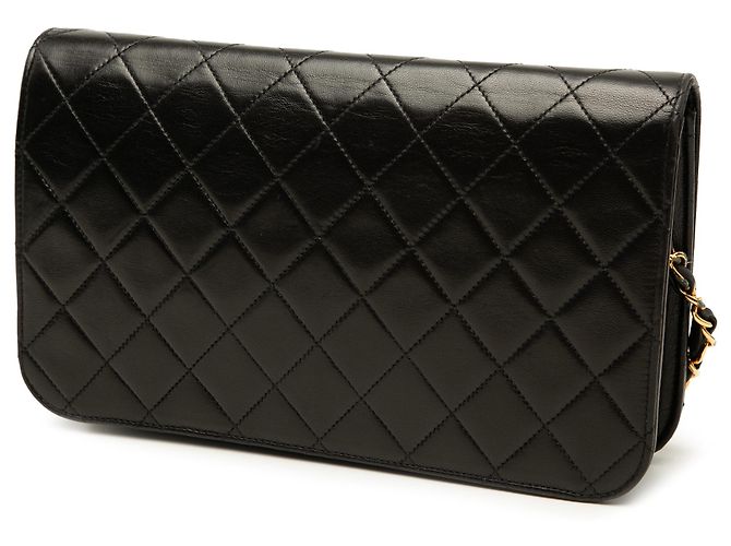 Chanel Black CC Quilted Lambskin Full Single Flap Schwarz - Ansicht 2