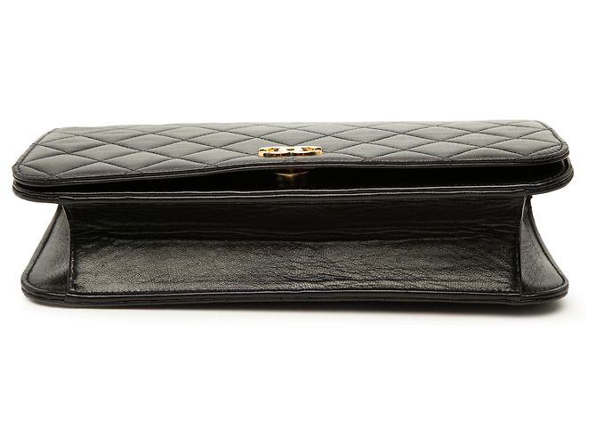 Chanel Black CC Quilted Lambskin Full Single Flap Schwarz - Ansicht 3
