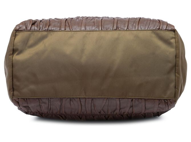 Tote Prada em Nappa Gaufre e Tessuto Castanho Marrom Castanho escuro - vista 3