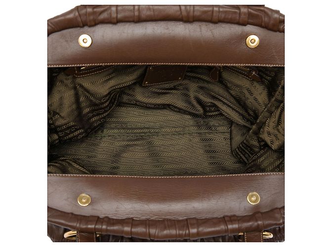 Tote Prada em Nappa Gaufre e Tessuto Castanho Marrom Castanho escuro - vista 4