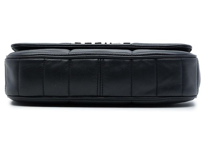 Céline Borsa a tracolla Celine Monochrome in pelle di capra matelassé nera con catena Nero - vista 3