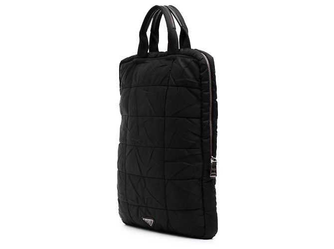 Prada Black Tessuto Bomber Vertikaler Laptop-Tasche Schwarz - Ansicht 2