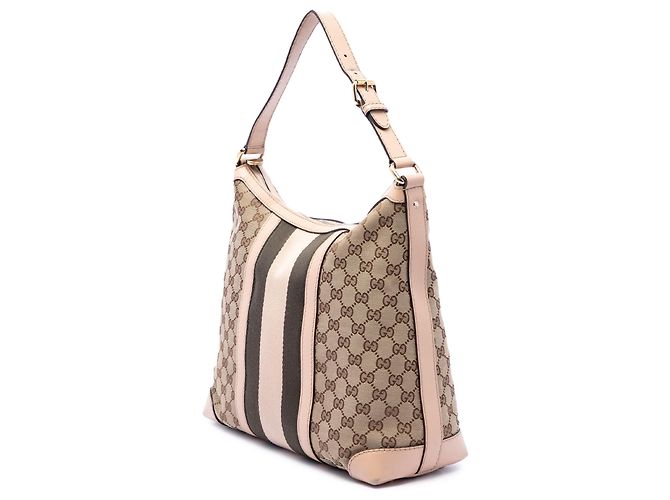 Bolsa de Ombro Gucci Medium GG Canvas Web Bege - vista 2