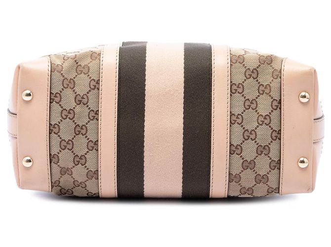 Bolsa de Ombro Gucci Medium GG Canvas Web Bege - vista 3