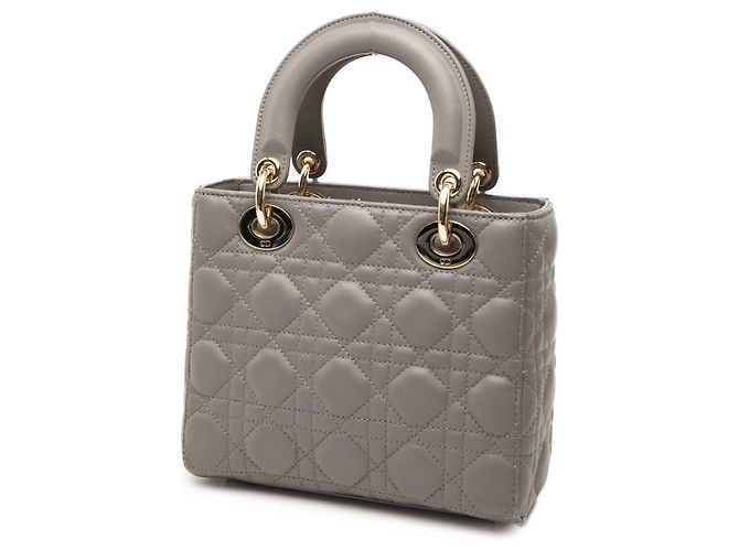 Autre Marque Dior Gray Small Lambskin Cannage My ABCDior Lady Dior Marrone - vista 2