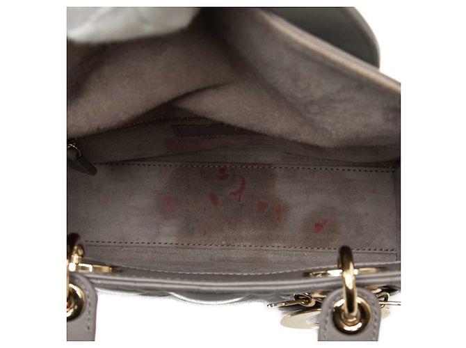 Autre Marque Dior Gray Small Lambskin Cannage My ABCDior Lady Dior Marrone - vista 4