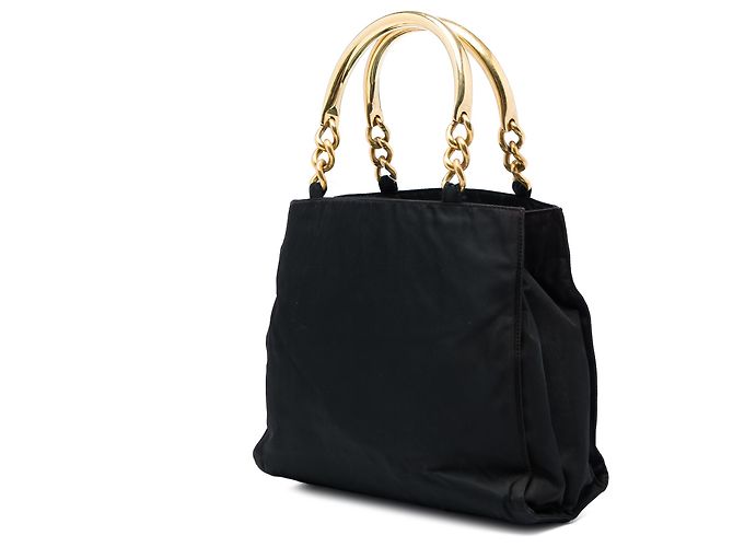 Bolsa Prada em Tessuto preta com alça de metal Preto - vista 2