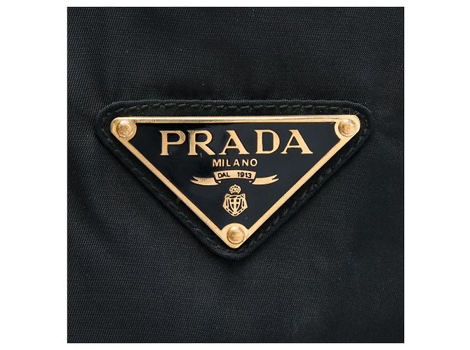Bolsa Prada em Tessuto preta com alça de metal Preto - vista 5
