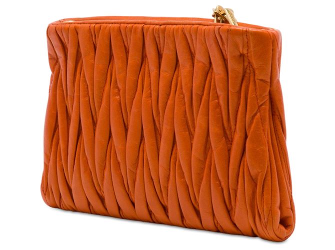 Borsa a tracolla Miu Miu Orange Matelassé Nappa Lux Charm Arancione - vista 2