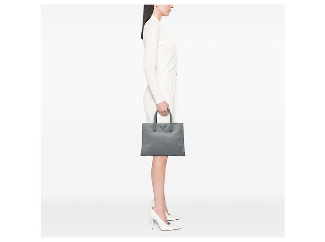Prada Gray Saffiano Soft Triple Pocket Tote Braun - Ansicht 6