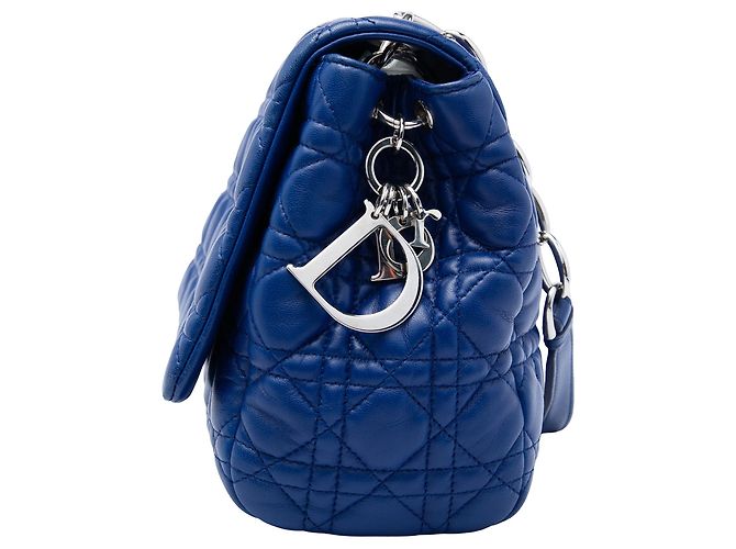 Autre Marque Dior Blue Lambskin Cannage Soft Flap - vista 5