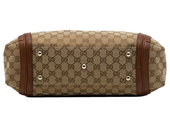 Borsa a tracolla Gucci Bella in tela GG beige Medium - vista 3