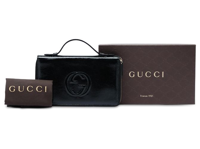 Portadocumenti da viaggio Soho Gucci in pelle verniciata nera Nero - vista 6