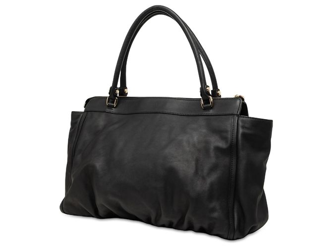 Borsa Tote Gucci Abbey D Ring in pelle di vitello nera Nero - vista 2