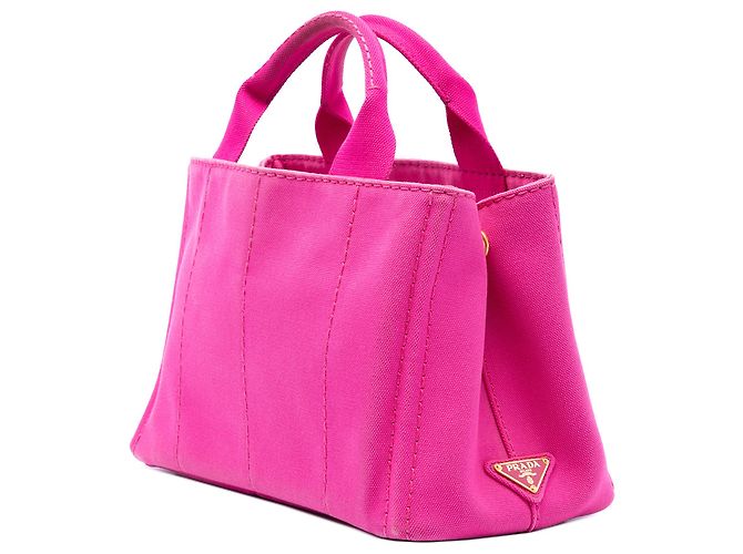 Tote Prada Small Canvas Canapa Logo Rosa - vista 2