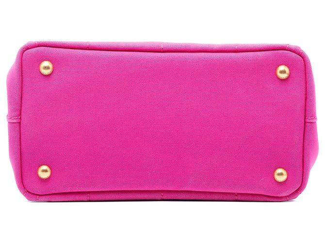 Tote Prada Small Canvas Canapa Logo Rosa - vista 3