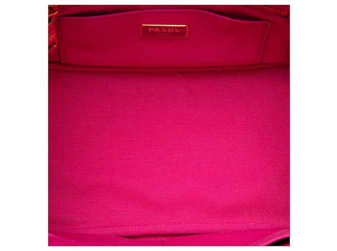 Tote Prada Small Canvas Canapa Logo Rosa - vista 4