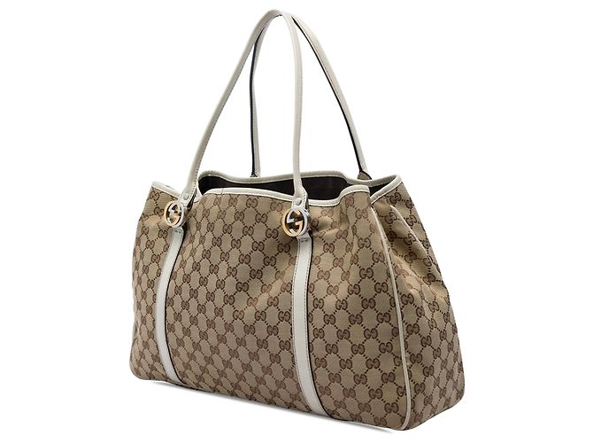 Borsa Tote Gucci Beige Large GG Canvas Twins - vista 2