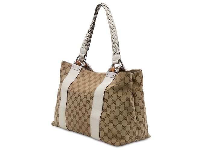 Gucci Beige Medium GG Canvas Bamboo Libeccio Tote - Ansicht 2