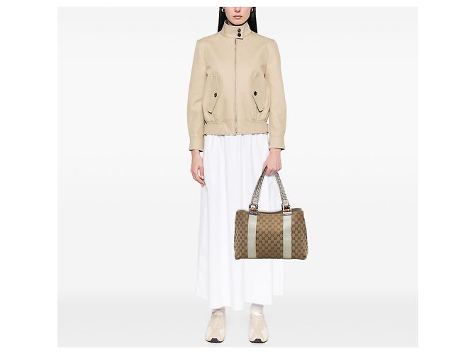 Gucci Beige Medium GG Canvas Bamboo Libeccio Tote - Ansicht 6