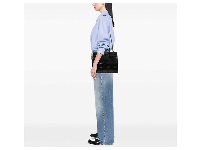 Autre Marque Borsa Saint Laurent Sac De Jour Small in pelle borchiata nera Nero - vista 6