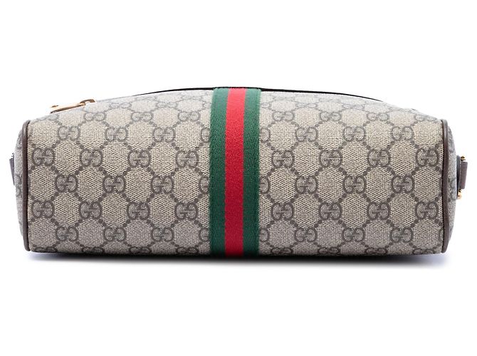 Borsa a tracolla Gucci Beige GG Supreme Ophidia - vista 3