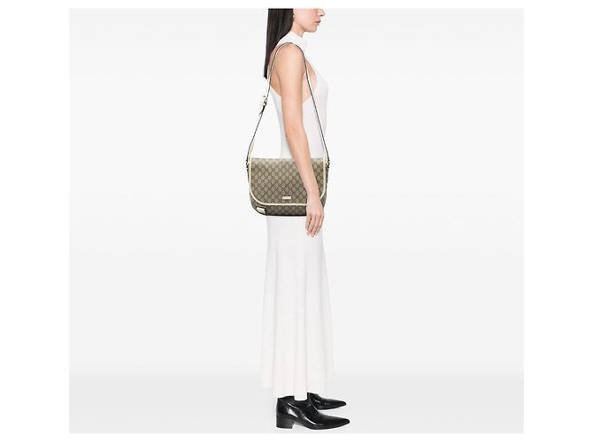 Bolsa Tiracolo Gucci Beige GG Supreme Bege - vista 5