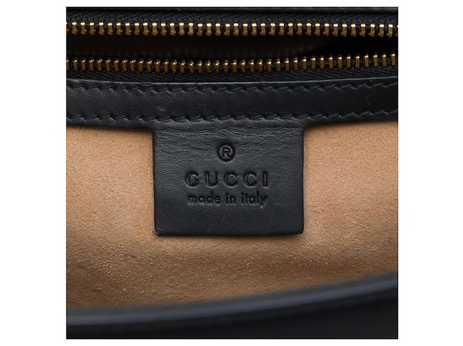 Borsa Satchel Gucci Sylvie Small in pelle di vitello nera con Web Nero - vista 5