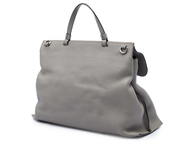 Bamboo Bolsa Satchel Daily Gucci em couro de bezerro cinza Large com bambu Marrom - vista 2