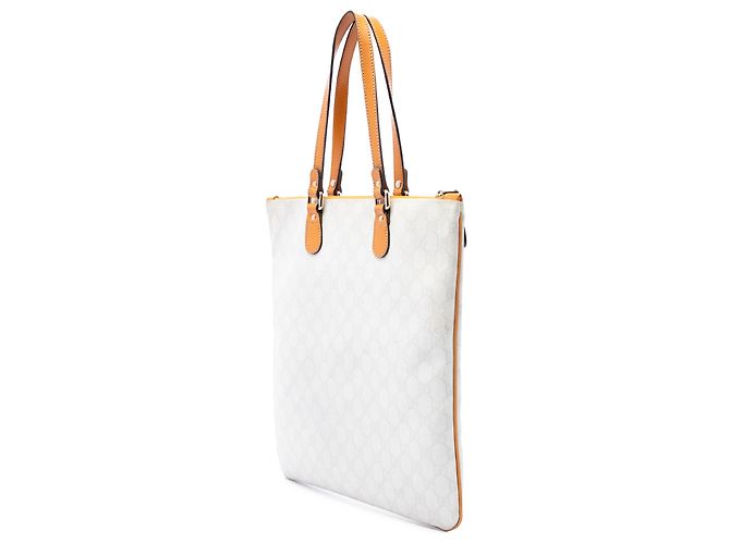 Borsa Tote Gucci White GG Supreme Heritage Logo Bianco - vista 2