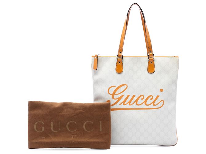 Borsa Tote Gucci White GG Supreme Heritage Logo Bianco - vista 7