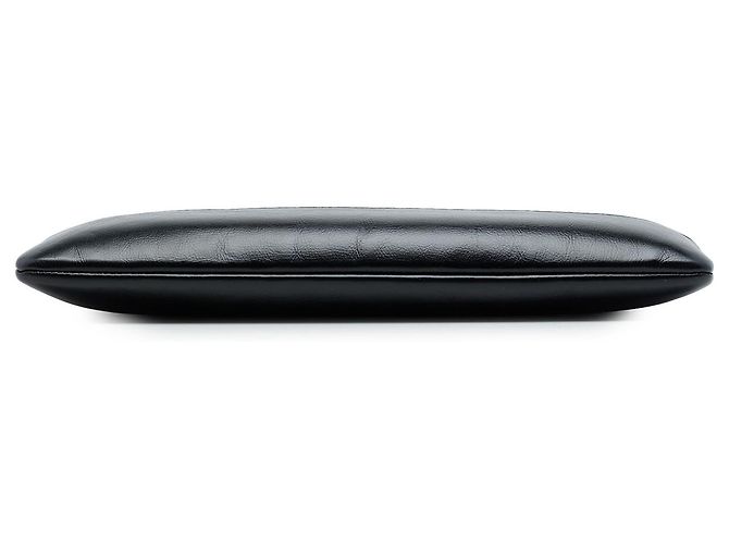Clutch Chanel Gabrielle O Case Medium in pelle di vitello invecchiata matelassé bicolore bianca Bianco - vista 3