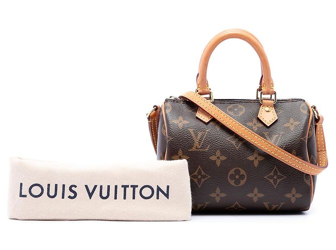 Louis Vuitton Brown Monogram Nano Speedy Bandouliere Marrone - vista 7