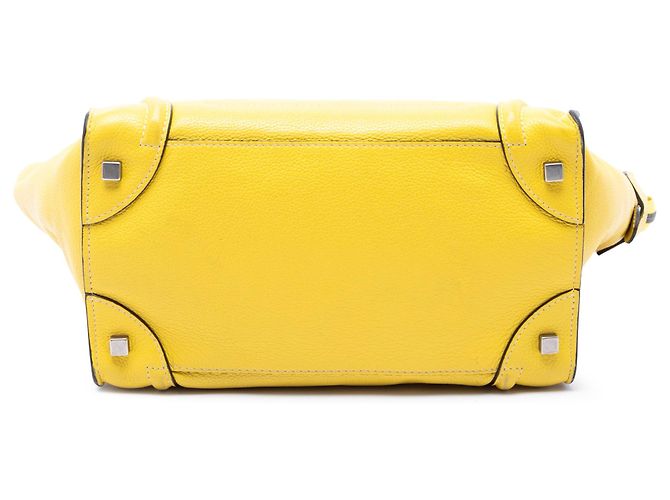 Céline Celine Yellow Mini Drummed Calfskin Luggage Tote - view 3