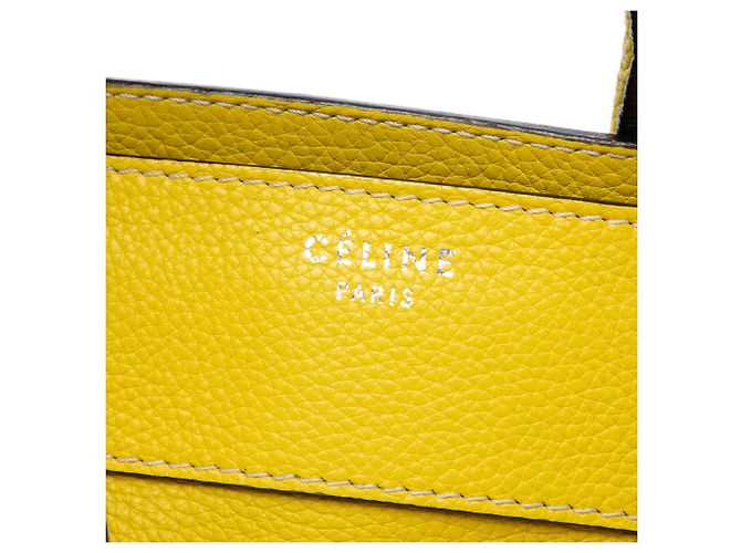 Céline Celine Yellow Mini Drummed Calfskin Luggage Tote - view 5