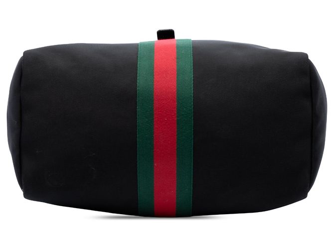 Gucci Shopper aus schwarzem Canvas mit Techno Web-Schnalle - Ansicht 3