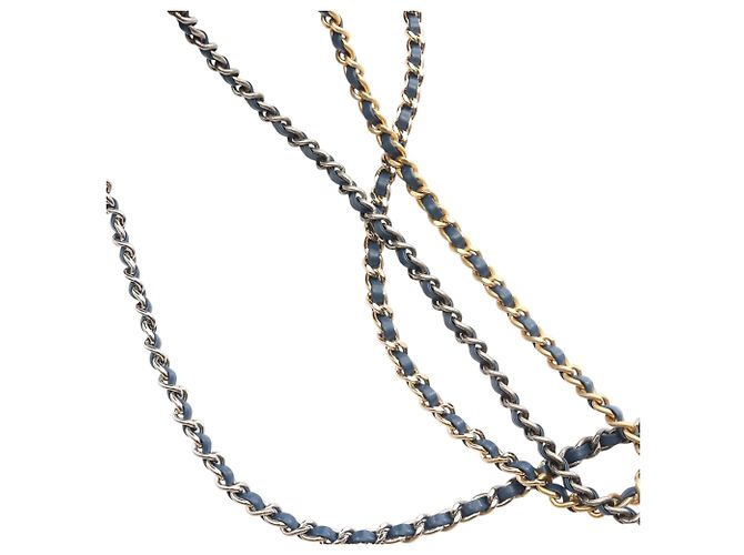 Zaino Gabrielle Chanel Blue Small in vitello invecchiato - vista 10