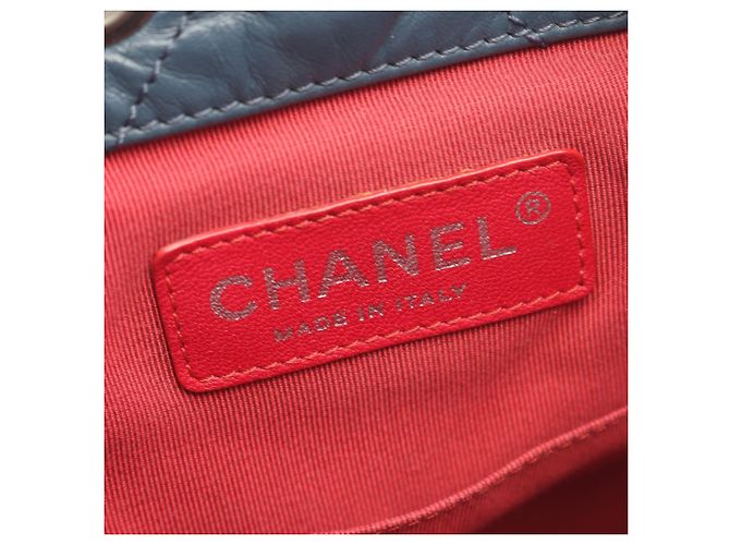 Zaino Gabrielle Chanel Blue Small in vitello invecchiato - vista 6