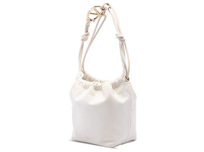 Borsa bucket Valentino Brown Nappa Vlogo Pouf Marrone Beige - vista 2