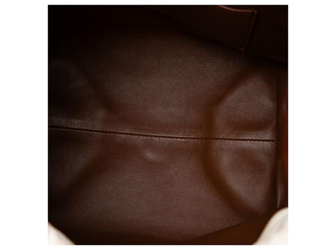 Borsa bucket Valentino Brown Nappa Vlogo Pouf Marrone Beige - vista 4