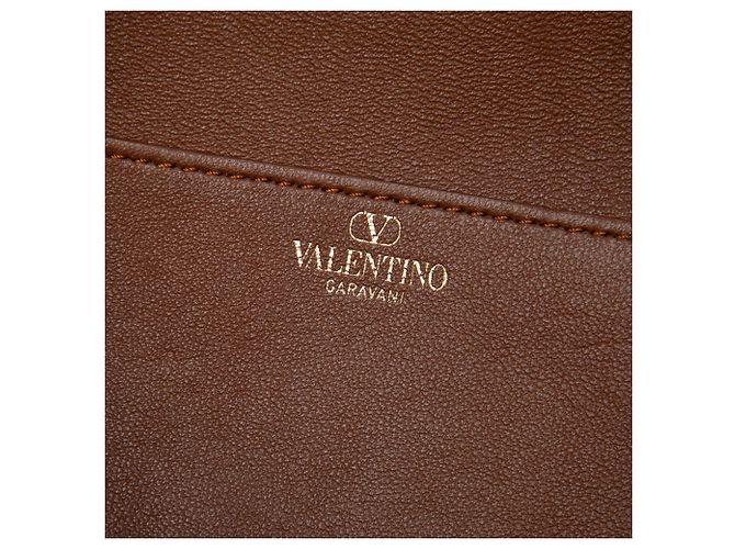 Borsa bucket Valentino Brown Nappa Vlogo Pouf Marrone Beige - vista 5