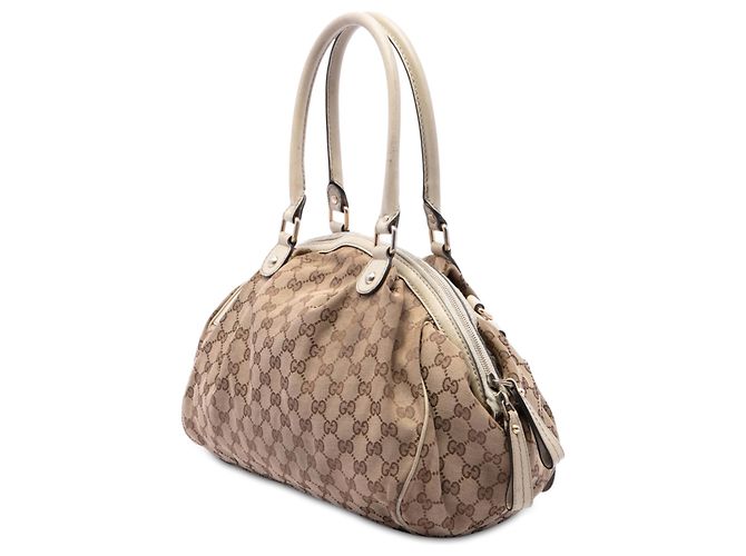 Borsa Gucci Beige GG Canvas Sukey - vista 2