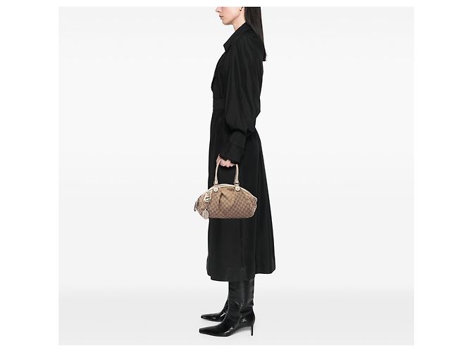 Borsa Gucci Beige GG Canvas Sukey - vista 6