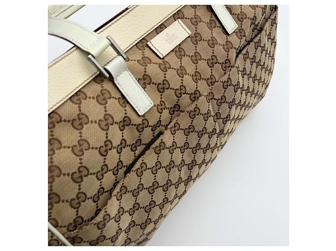 Borsa Tote Gucci GG Canvas Beige Crudo - vista 10