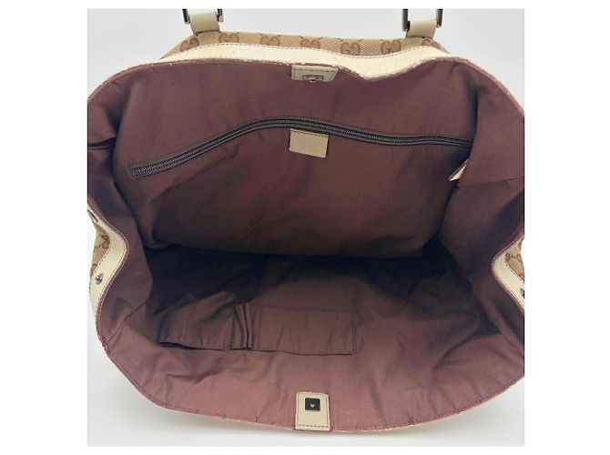 Borsa Tote Gucci GG Canvas Beige Crudo - vista 16