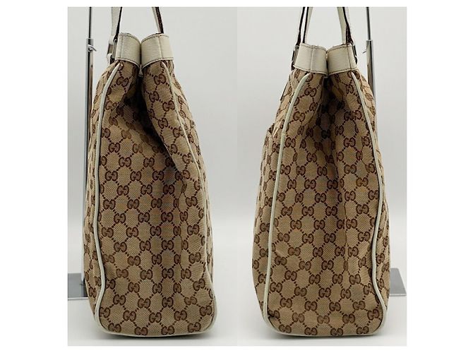 Borsa Tote Gucci GG Canvas Beige Crudo - vista 4