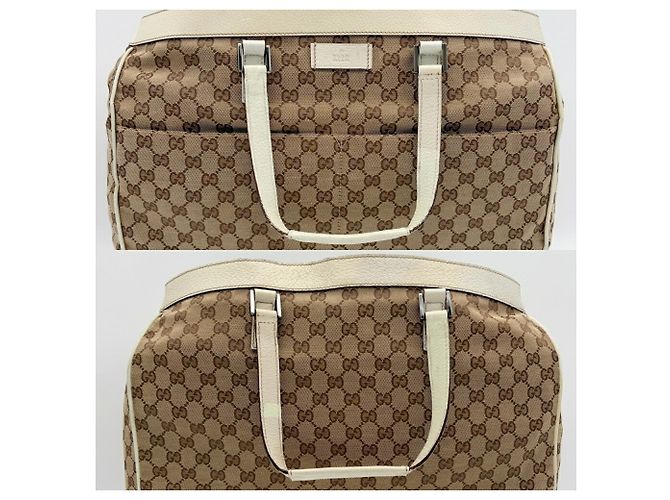 Borsa Tote Gucci GG Canvas Beige Crudo - vista 5