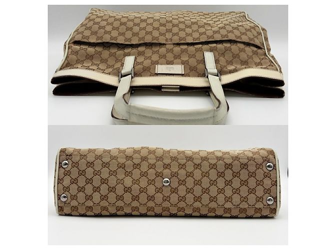 Borsa Tote Gucci GG Canvas Beige Crudo - vista 6