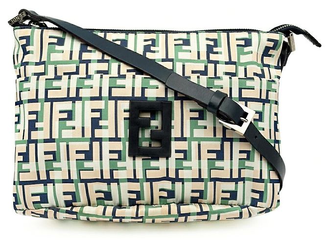 Borsa a tracolla Fendi Zucca Beige Verde Crudo Blu navy - vista 2
