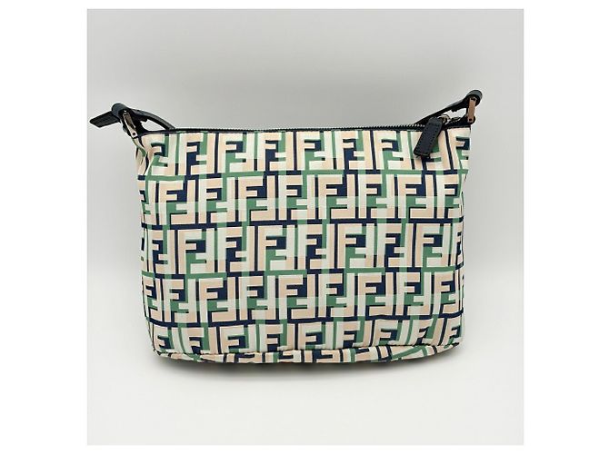 Borsa a tracolla Fendi Zucca Beige Verde Crudo Blu navy - vista 3